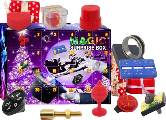 Stemap® Kerst Countdown Kalender met Goochel Trucjes | Geschenken Magisch Speelgoed | Advent Voor Kinderen | Accessoires Willekeurig