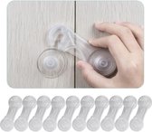 Kinderveiligheidskastsloten (10 stuks) - Babyveilige vergrendelingen voor laden, toiletbril, koelkast, oven, met 10 extra 3M-lijmen (transparant)
