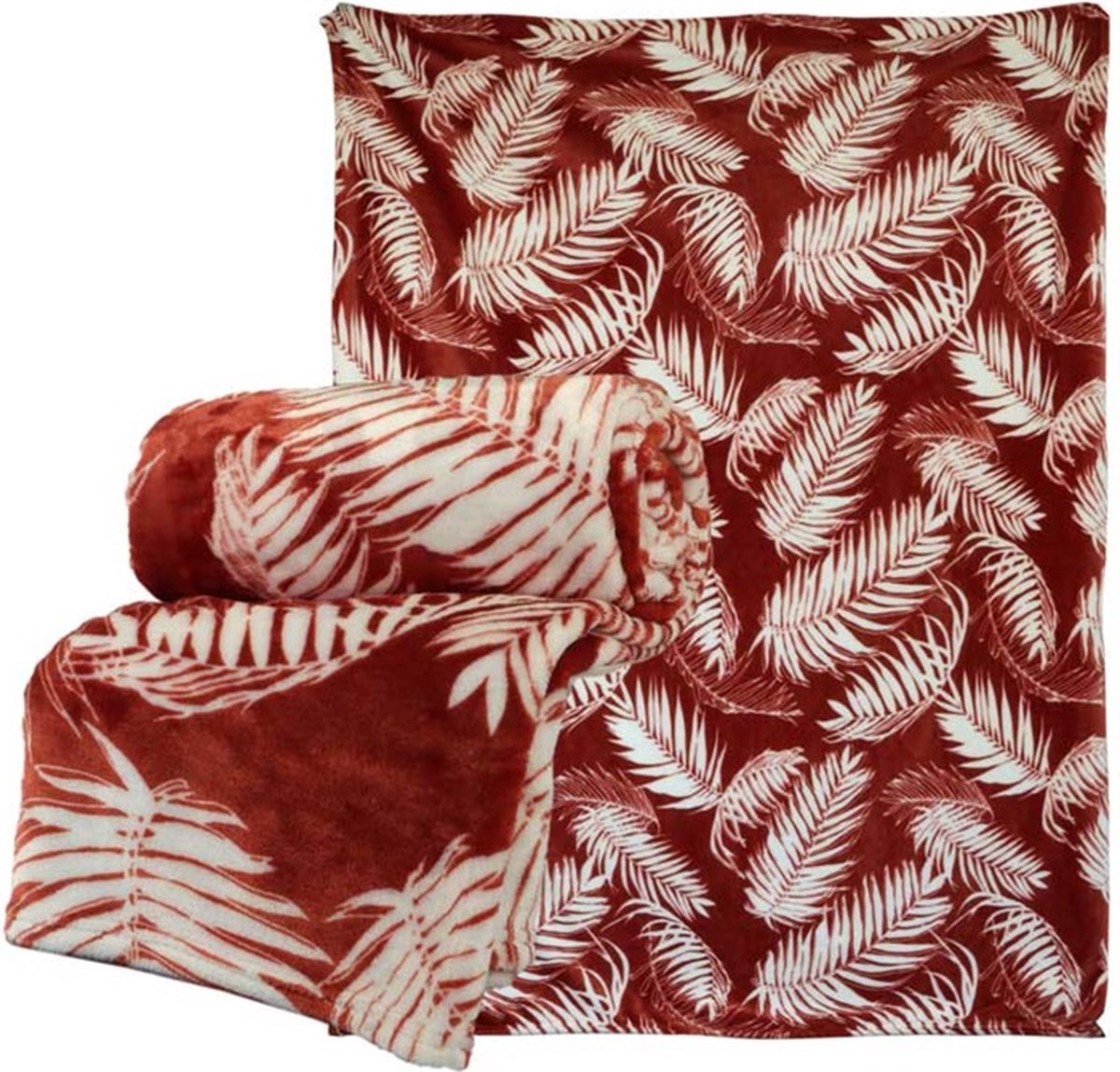 Unique Living D- Unique Living | Plaid Fien 150x200cm redwood rood