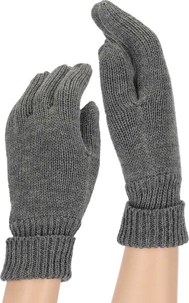Sarlini Handschoenen Jongens Ribbed Effen Midden 8 t/m 12 jaar Grijs
