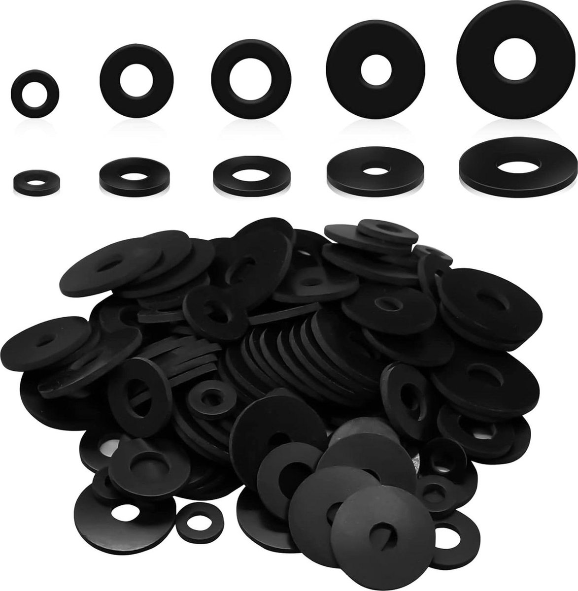 QUARKZMAN 4 stuks rubberen sluitringen, 50 mm OD, 12 mm ID, 20 mm hoogte, ronde anti-vibratie, spacer, rubberen bussen, afdichtingen, dikke rubberen schijven voor