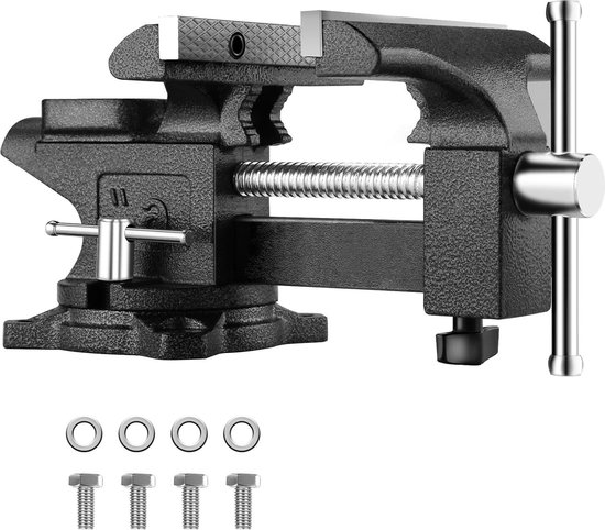 Étau d'établi 150 mm - Étau rotatif à 360 degrés en fonte - très ...