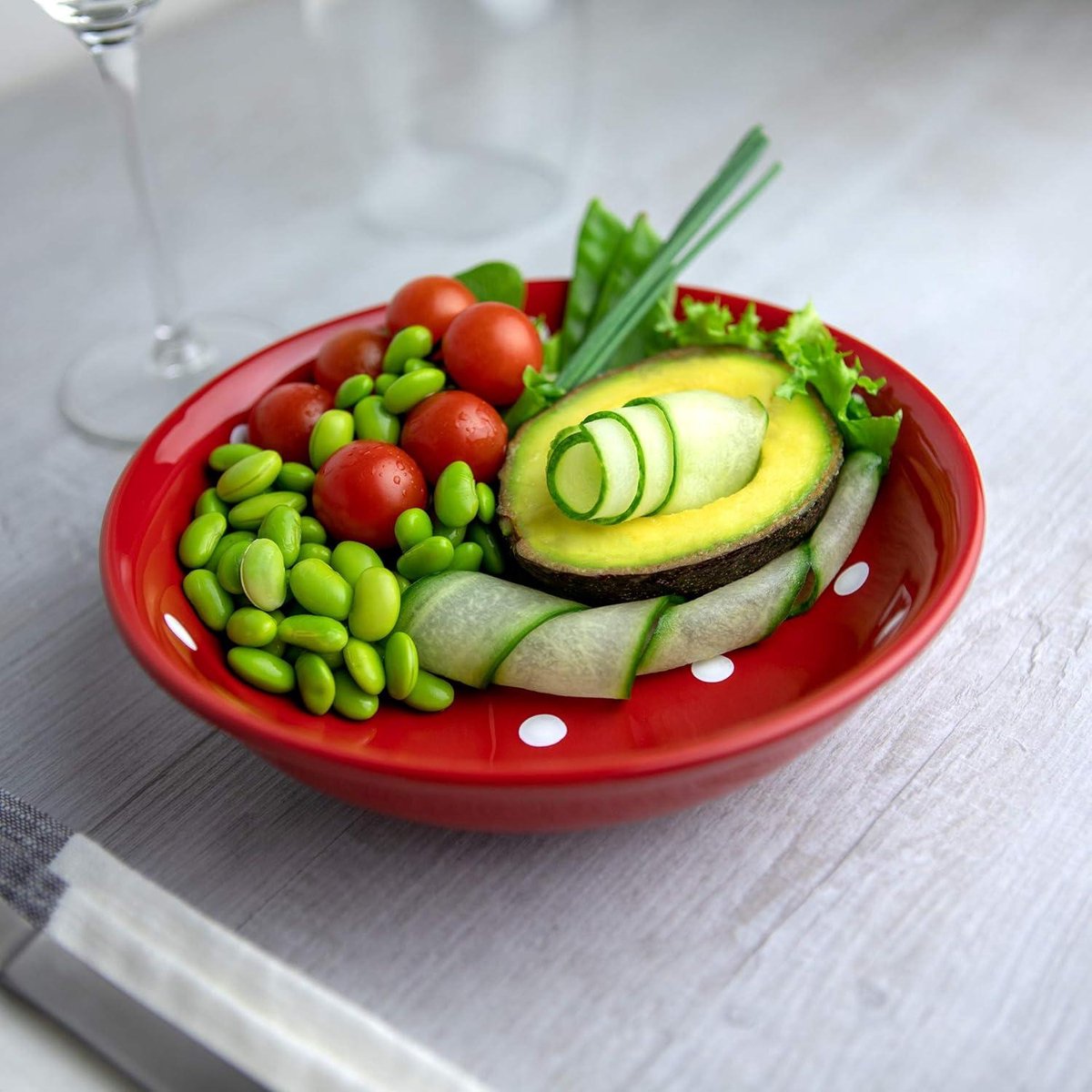 Grand Bol En Céramique 23,5 Cm – Service Rond Multicolore Pour Salade, Pâtes, Fruits – Neuf