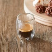 Bol.com Riviera Maison Double Wall Glass Line Espresso - Glas - Transparant - 8.5x8.5x7.0 cm aanbieding