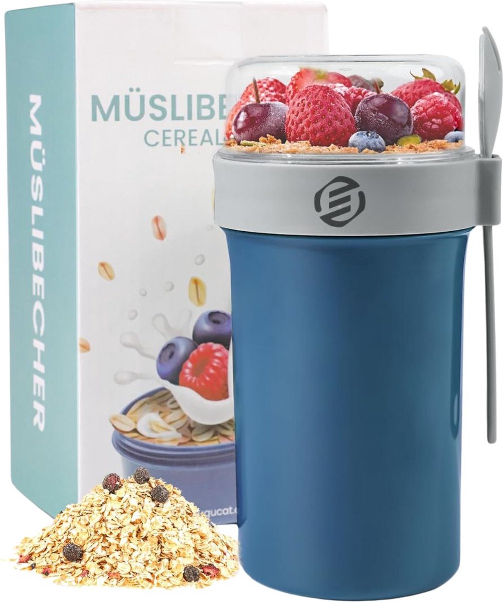 Equivera Overnight Oats Potjes - Muesli Beker - Mason Jar - Havermout - Set - Must have voor jouw ontbijt