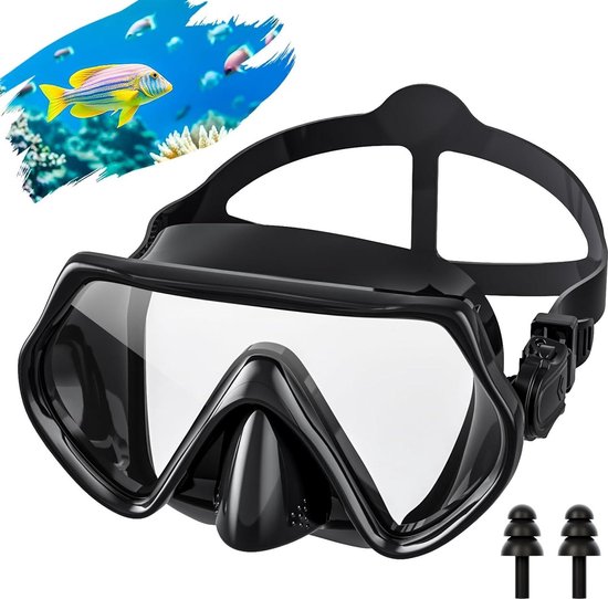 Ensemble tuba Adultes - Masque de plongée et tuba sec - Glas trempé - Anti-fuite et anti-condensation - Convient au masque de plongée avec tuba