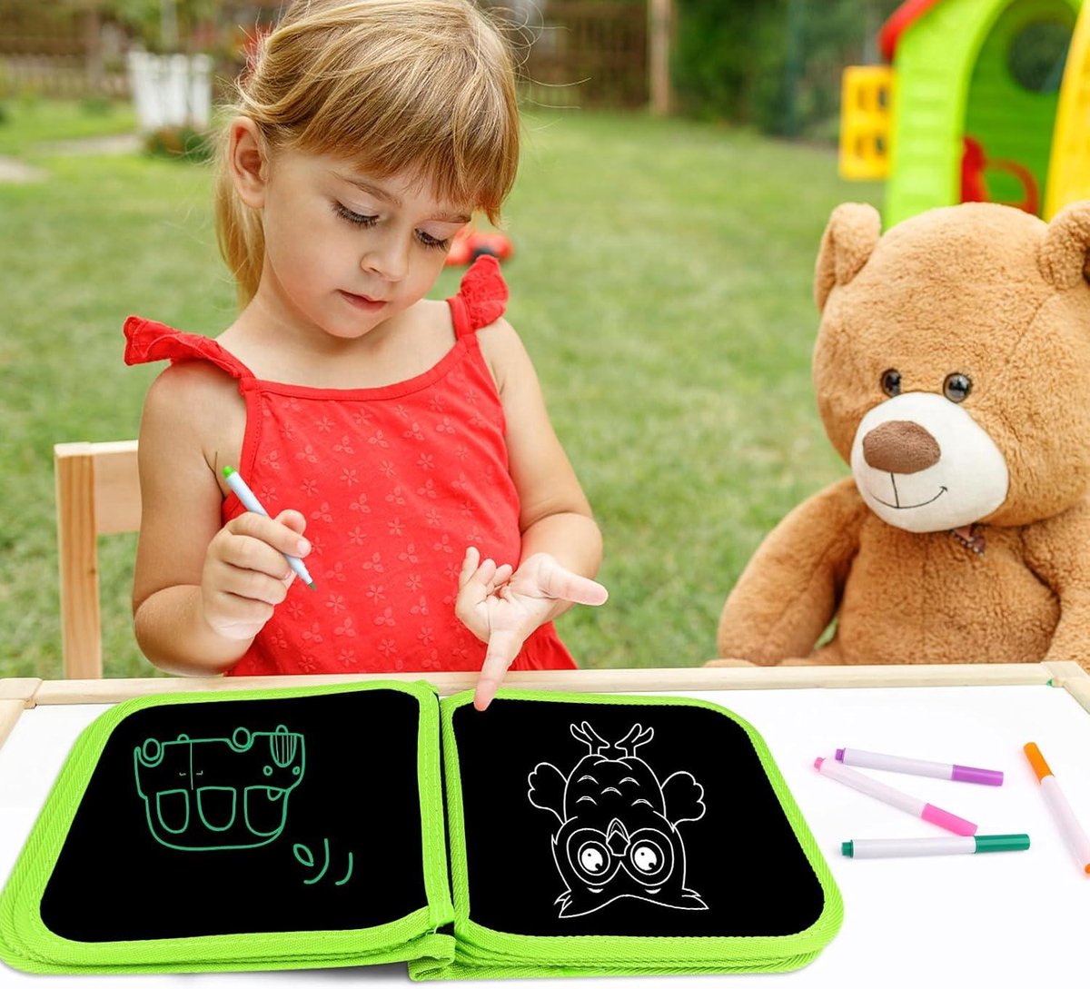 Livre De Coloriage Effaçable Pour Enfants, Planche à Dessin Portable Graffiti, Jeux à Partir De 2, 3, 4, 5, 6 Ans, Avec 12 Crayons De Couleur, Effaçable, Portable, Réutilisable