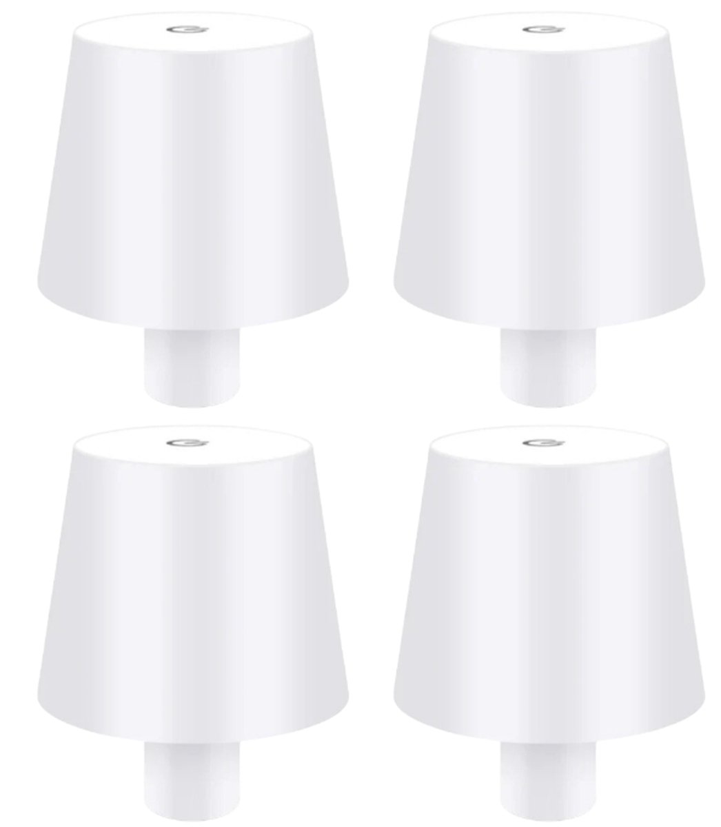 Flessenlamp - 4 Stuks - Tafellamp - Oplaadbare Tafellamp - Wit - Usb-C Oplaadbaar - 3 Standen - Warm wit - Touch Dimbaar - LED