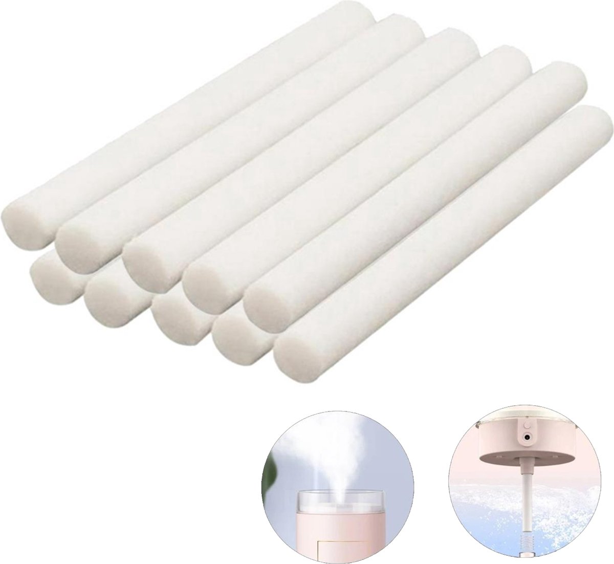 Goedkoopste 10 Stuks Luchtbevochtiger filter - katoen Navulling - Katoen Wattenstaafje - Filter voor Aroma Diffuser - Lengte 15 cm Diameter 0.8 cm - LOUZIR