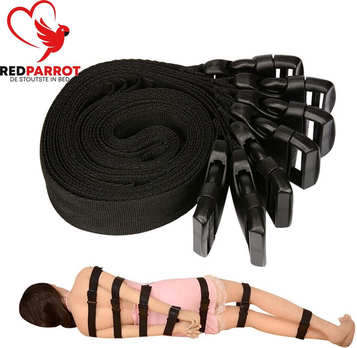 Goedkoopste BDSM Koppel Bondage - Fixeren - Verstelbare Riemen - 7-delig - Handboeien - Enkelboeien - Dominantie