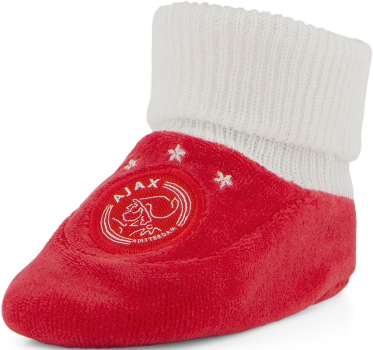 Ajax-baby slofjes rood met witte boord