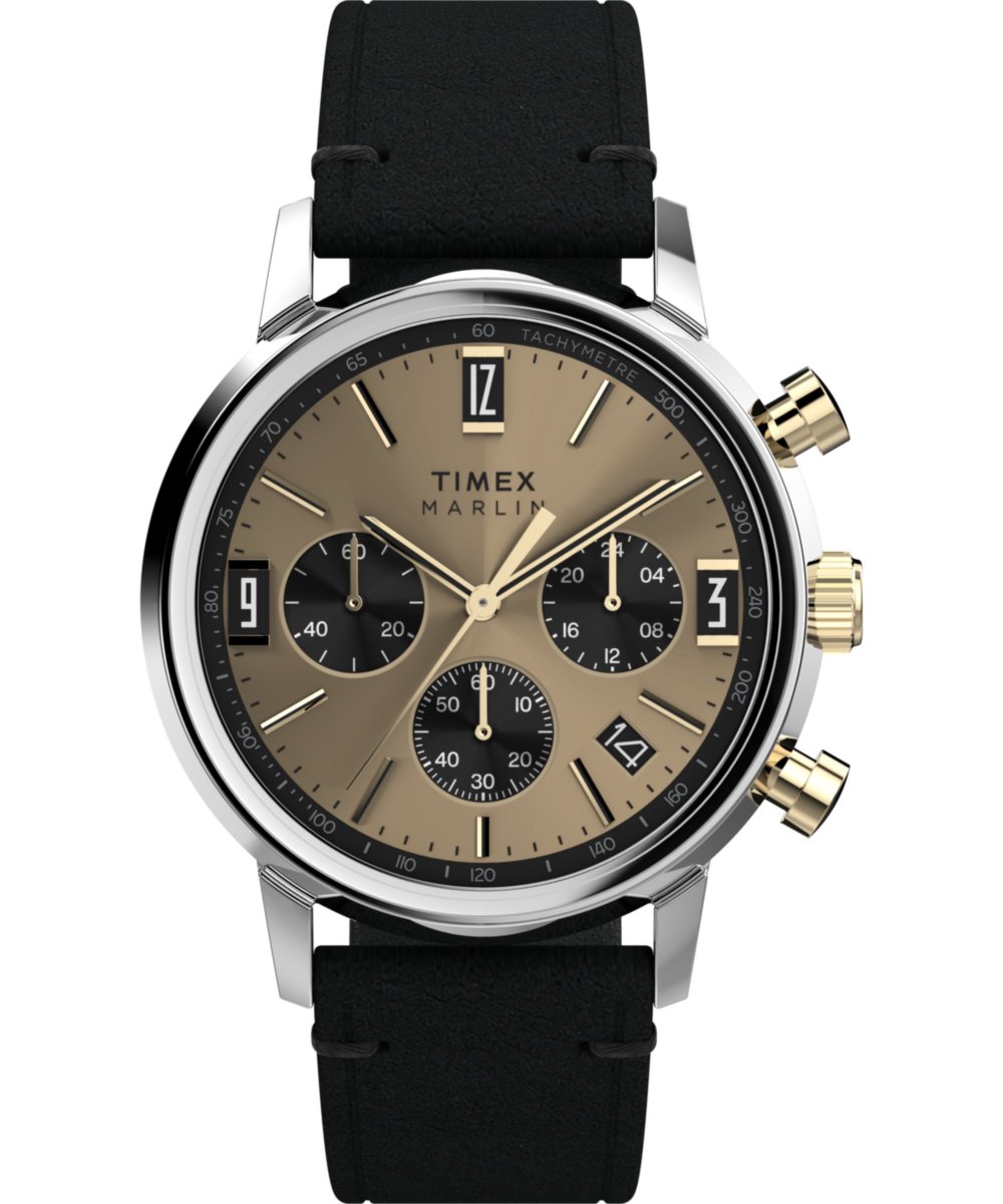 Timex Marlin TW2W60300 Horloge - Leer - Zwart - Ø 40 mm