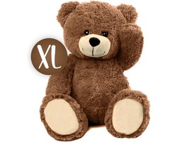 foto van Teddybeer Bart (Bruin) Pluche Knuffel Knuffelbeer 50 cm - speelgoed knuffels voor kinderen jongens meisjes - beer bear brown xxl - valentijn valentijnsdag valentijnscadeau kado voor hem haar - grote teddy beer