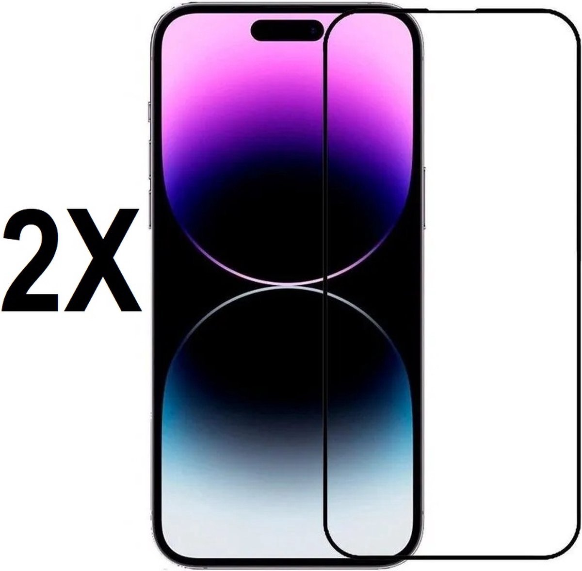 Screenprotector geschikt voor iPhone 16 Plus - Volledige bedekking - Screen protector iPhone 16 Plus - Beschermglas - Glasplaatje - 2 stuks