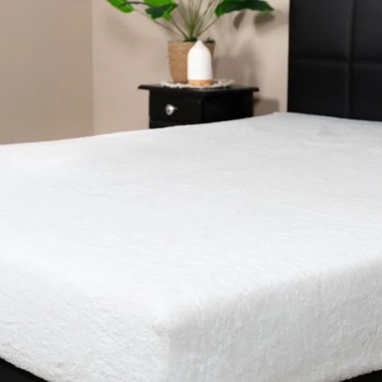 Hoeslaken Decoware® Teddy Fleece - Wit - 180 x 200 cm - Extra chaud et doux - Pour Matelas jusqu'à 30 cm d'épaisseur