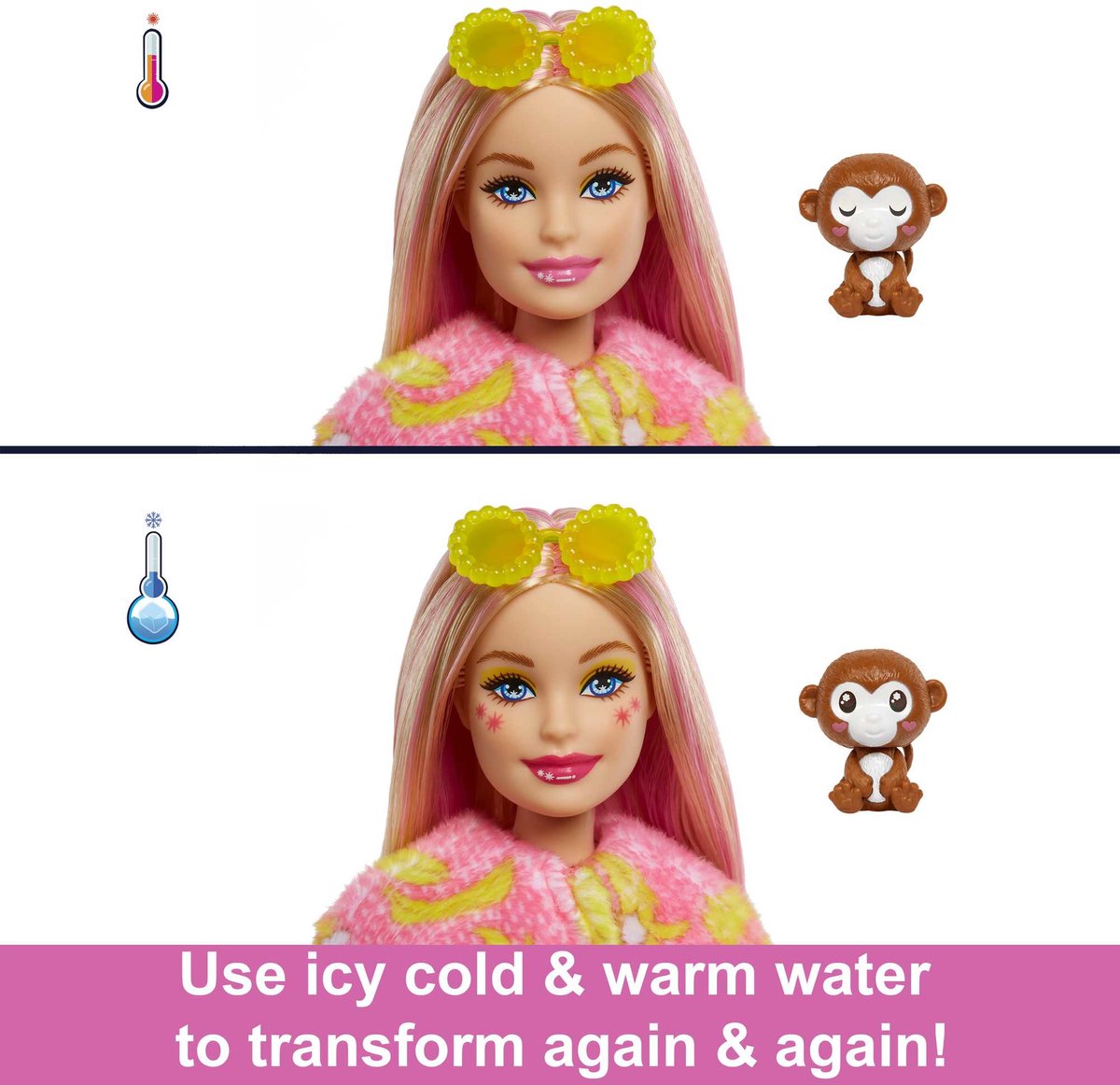 Barbie Cutie Reveal Jungle - Barbiepop - Aap met verrassingsaccessoires — afbeelding 4
