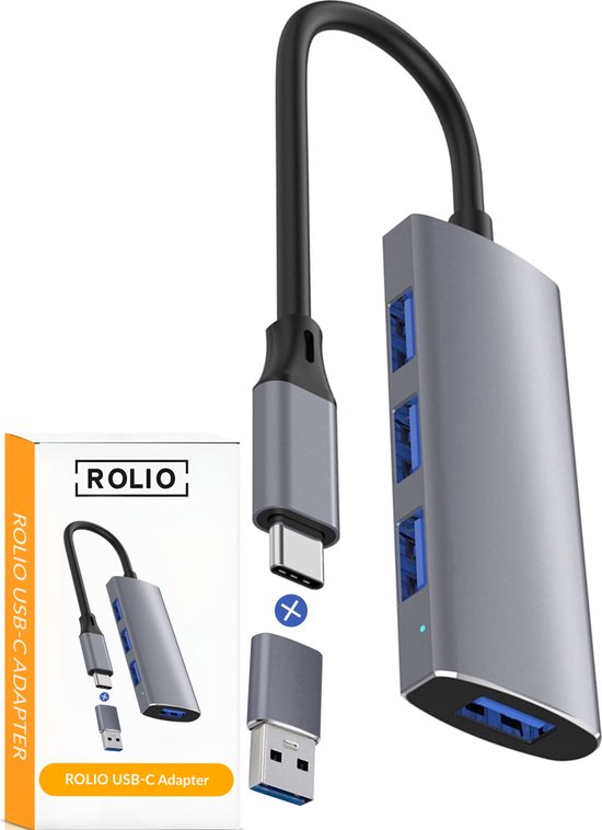 USB-C Hub Rolio 4x USB 3.0 poorten ...