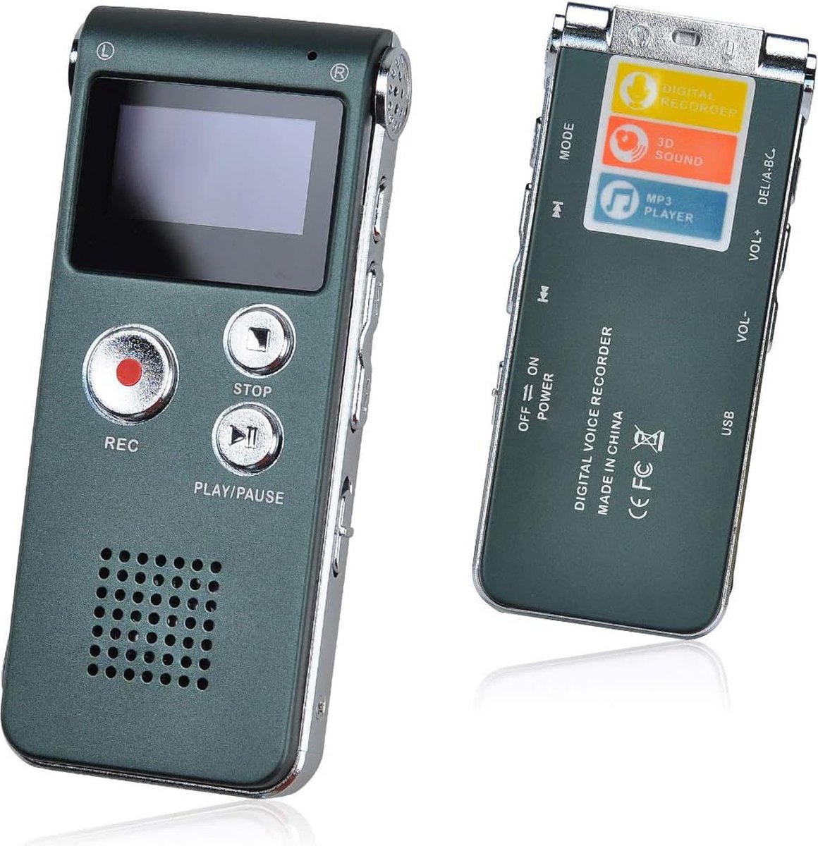 Dicteerapparaat met Spraakherkenning - Audio-opname en Vergaderingen - Draagbare Voicerecorder - Opnameapparaat met Hoge Kwaliteit Geluid - Transcriberen en Notities - USB Oplaadbaar