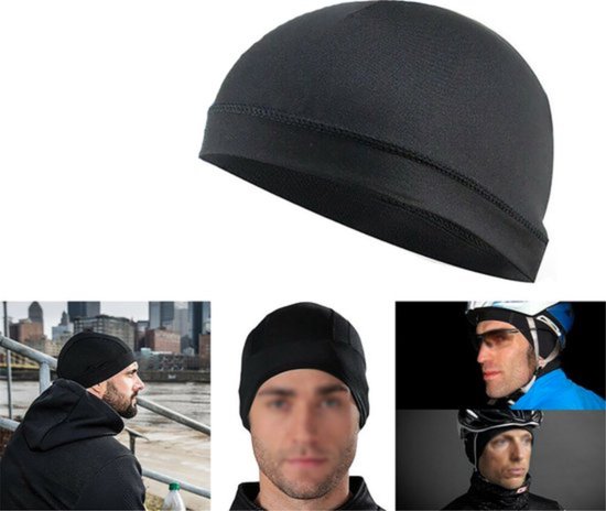 Helmmuts - Fietsmuts - Helmmuts - Mutsje - Zwart - One size - Sneldrogend - Ventilerend. van Merkloos — afbeelding 4