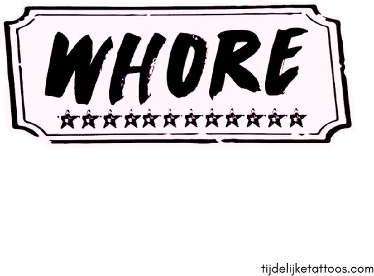 Goedkoopste Whore - Hoer - erotische tijdelijke tattoo - neptattoo volwassenen - erotiek vrouwen - sexy plaktattoo - adult temporary tattoo