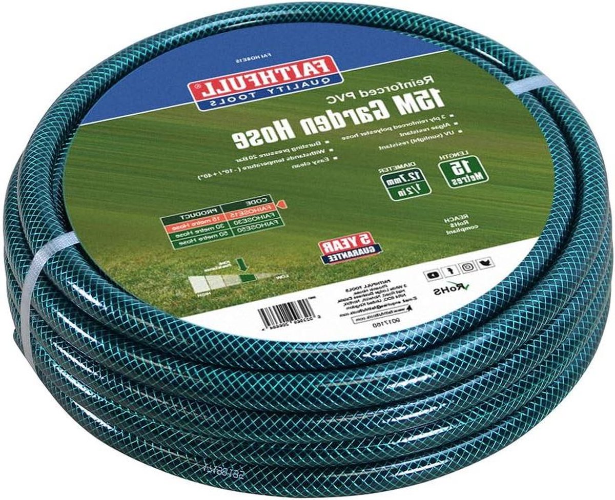 15M (45ft) versterkte slang 127 mm (1/2 inch) diameter - FAIHOSE15