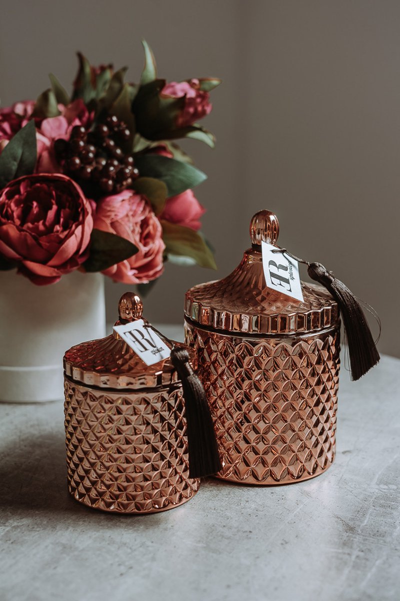 Geurkaars XL Rose Goud 470 ml - Inspired by Black Opium