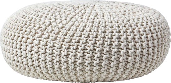 Gebreide poef - beige - Meubels kopen? | Korting tot 20