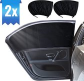 DynaBright Luxe Zonnescherm Auto - Baby - Overtrek - UV Protectie - Zijruit - Set van 2 Extra Donker - Klittenband - Universeel