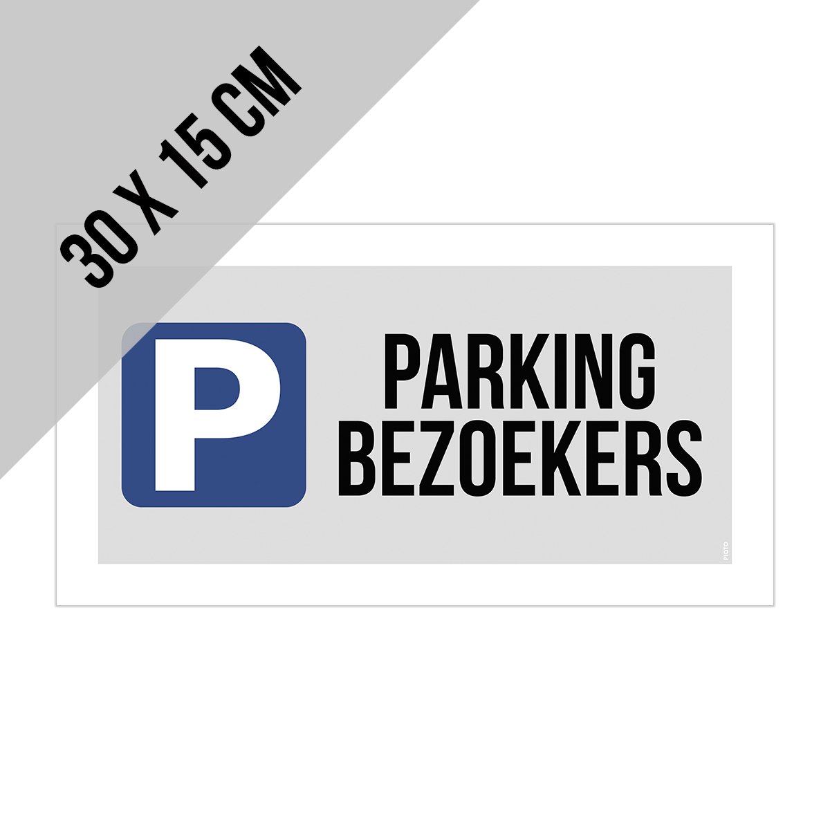 Pictogram/ bord | Parking "Bezoekers" | 30 x 15 cm | Parkeren | Kunststof | Grijs | 1 stuk