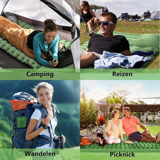 WISE MOOSE Slaapmatje - 11,5 cm dik campingmatras, extra licht campingmatje, opblaasbaar matje voor backpacken, hiken - opblaaszak en reparatieset meegeleverd