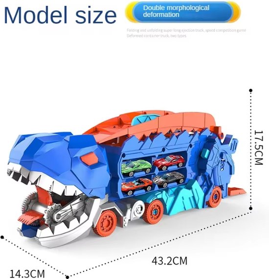 Kiddel XL Dinosaurus Auto Truck Met Kooi Inclusief Dinosaurussen Dinosaurus Speelgoed Kinderen Kinderspeelgoed Dino Zomer Buitenspeelgoed 3 Jaar 4 Jaar Cadeau