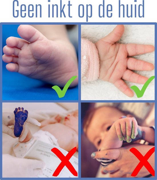 Scoby - 2 x Baby Hand- en Voetafdruk - Inktpad voor Pootafdruk of Neusafdruk - Inktafdruk - Perfect voor Baby's en Huisdieren - Incl. 2 Witte Kaartjes - Licht Blauw - 2 Stuks van Scoby — afbeelding 2