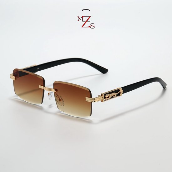 Foto:  marszonebrillen zonnebrillen zonnebril heren zonnebril dames randloze zonnebril sunglasses bruin 