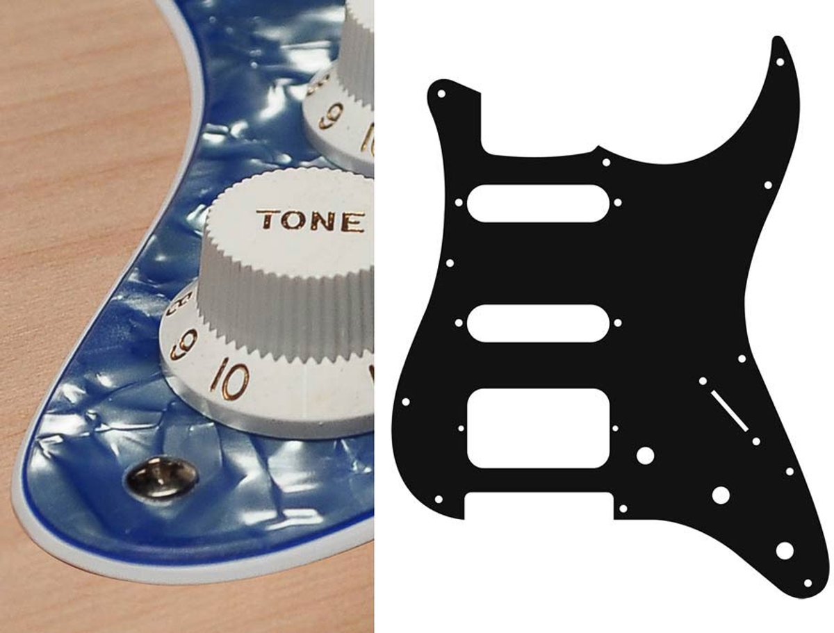 Boston ST-323-PV pickguard, Stallion, SSH, 3 pot holes, 3-5 switch, 3 ply, pearl violet