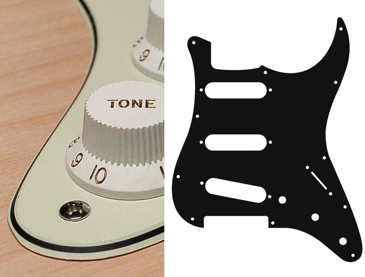 Boston ST-313-M pickguard, Stallion, standard, SSS, 3 pot holes, 3-5 switch, 3 ply, mint green