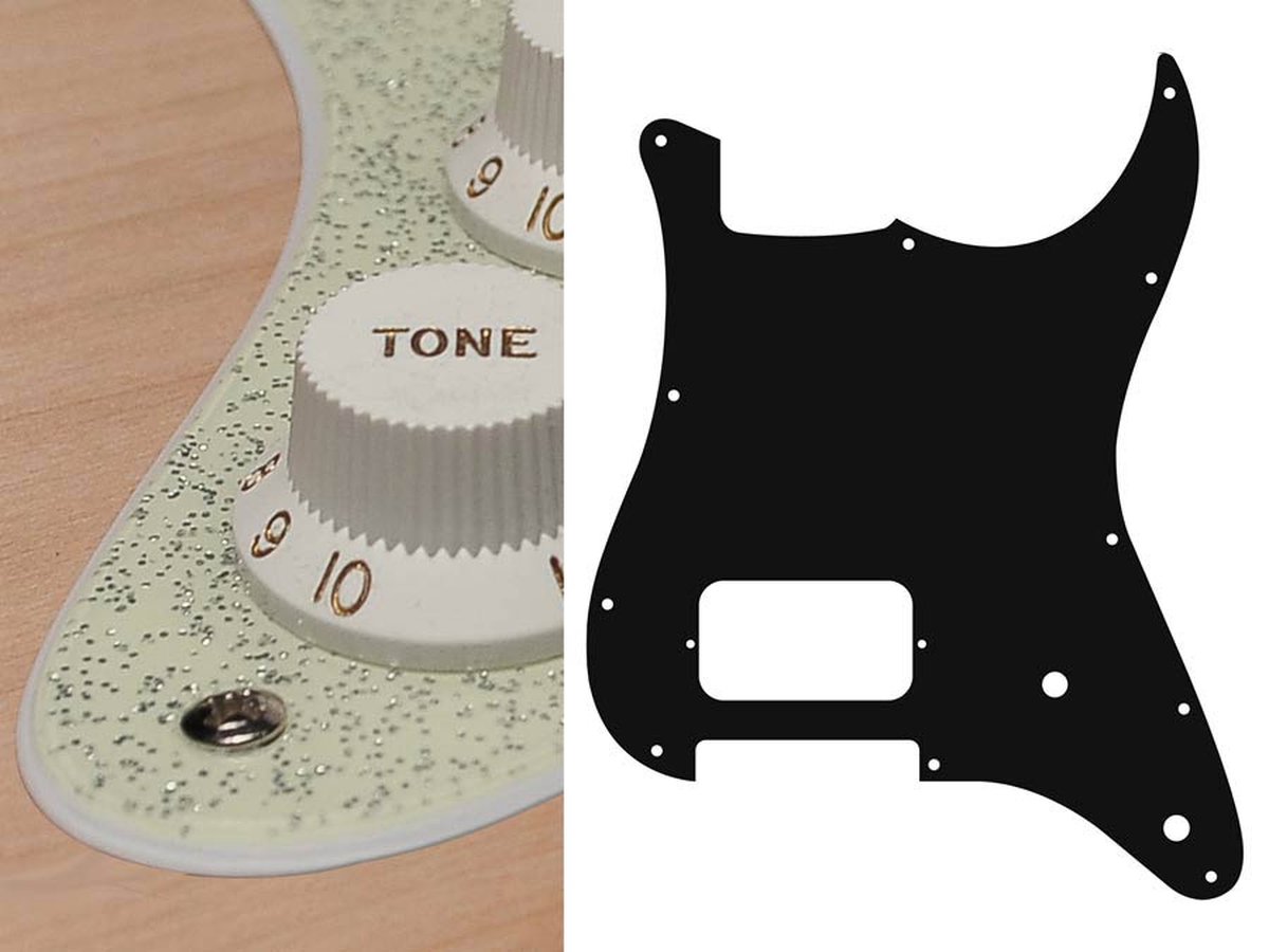 Boston ST-244-SCH pickguard, Stallion,H, 2 pot holes, 2 ply, sparkling champagne