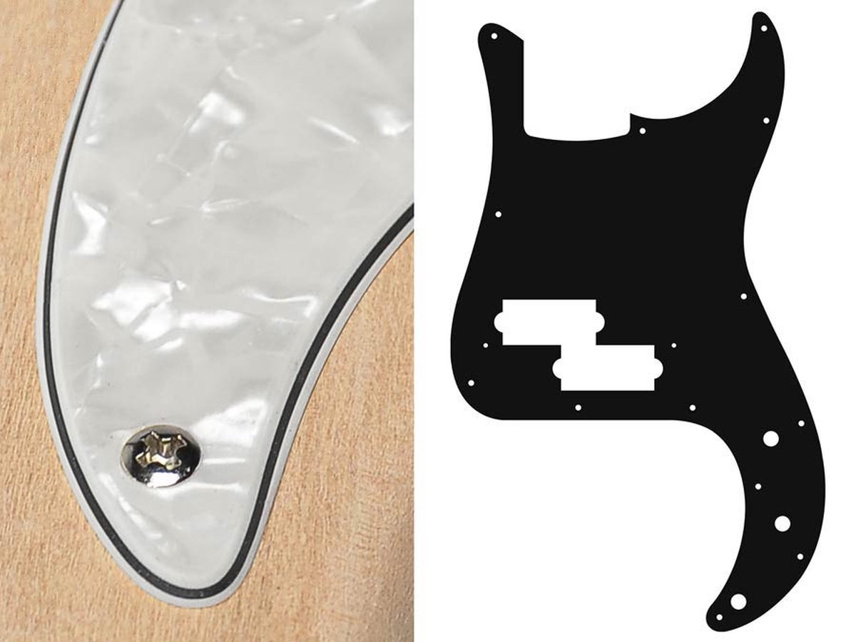 Boston PB-415-PW pickguard, Puncher bass, standard, 4 ply, pearl white