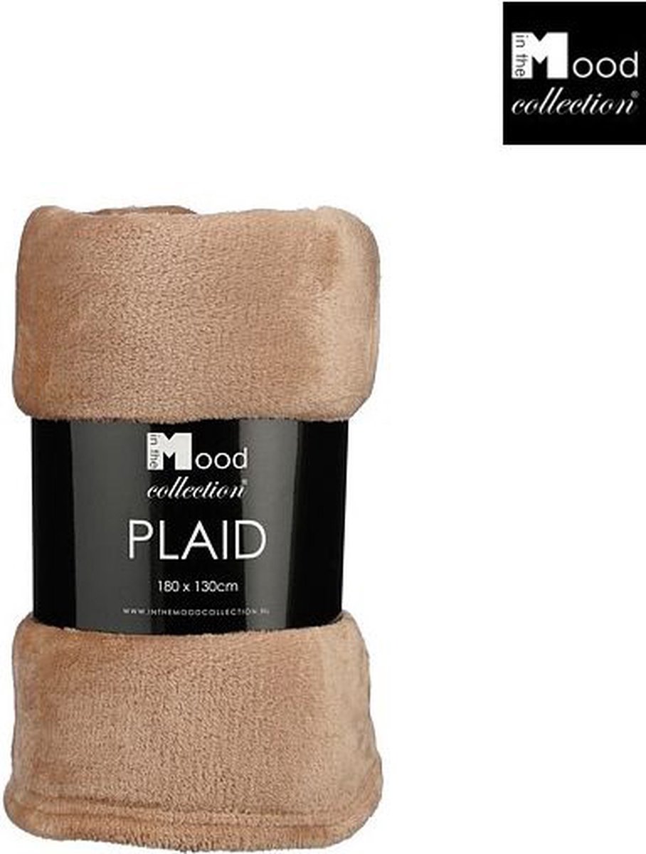 In The Mood Collection Famke Fleece Plaid – L180 x B130 cm – Beige