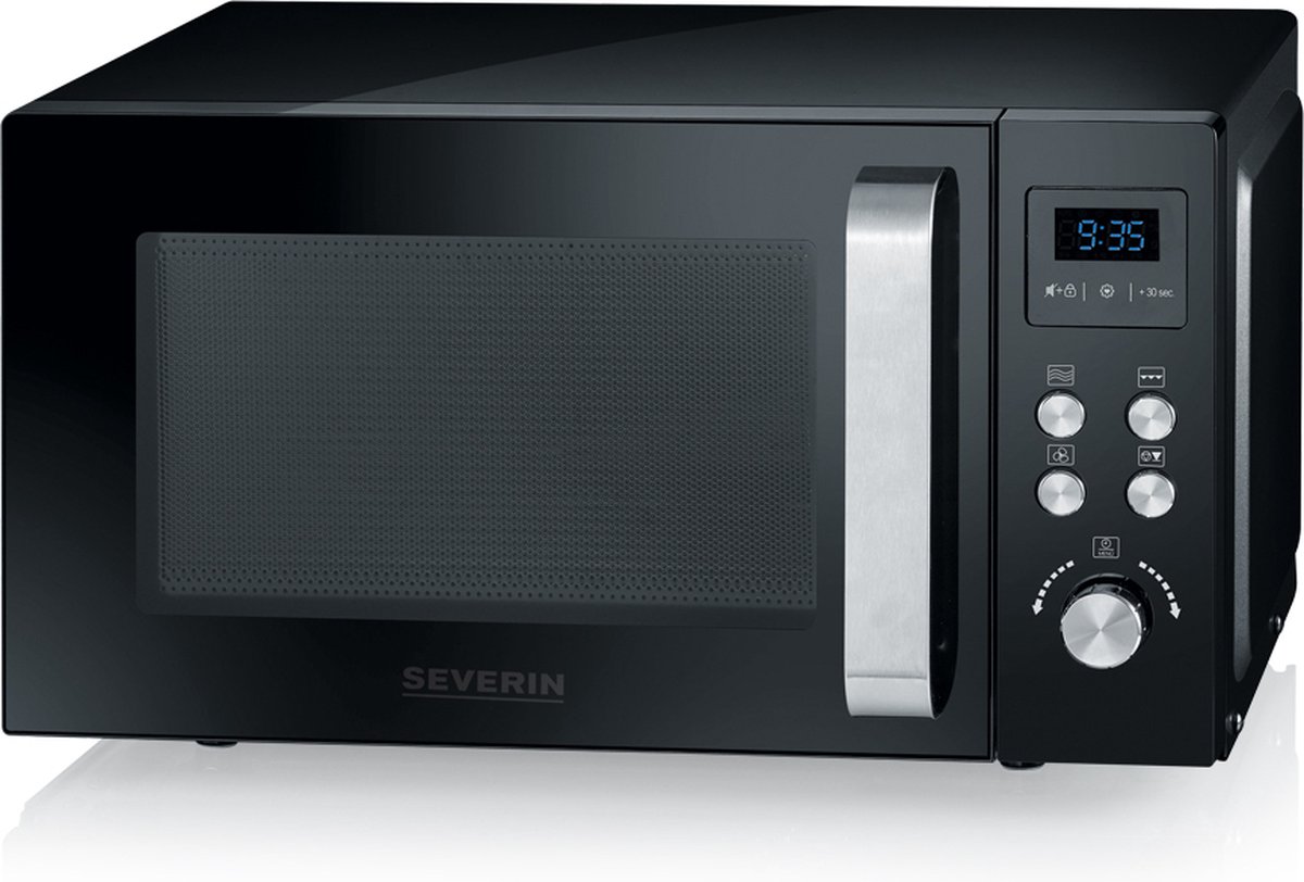 Severin MW 7752 - Combi magnetron met grill- en heteluchtfunctie - Incl. Pizzaplaat Ø 28 cm - 25 Liter - Timer en Automatische programma's - Zwart / Zilver — afbeelding 3