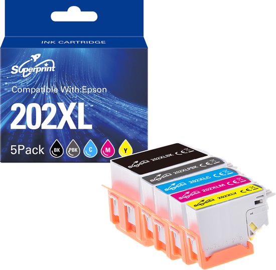 Foto: Superprint 202 xl huismerk inktcartridge geschikt voor epson 202 202xl multipack 5 inktpatronen