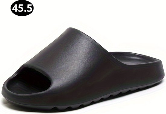 Slippers confortables Bovista - Chaussons de Chaussons de bain - Tongs - Dias antidérapantes - Semelle intérieure robuste - Zwart - Pointure 45,5