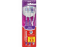 Colgate - Tandenborstel ZigZag Medium - 3 x 3 stuks - Voordeelverpakking