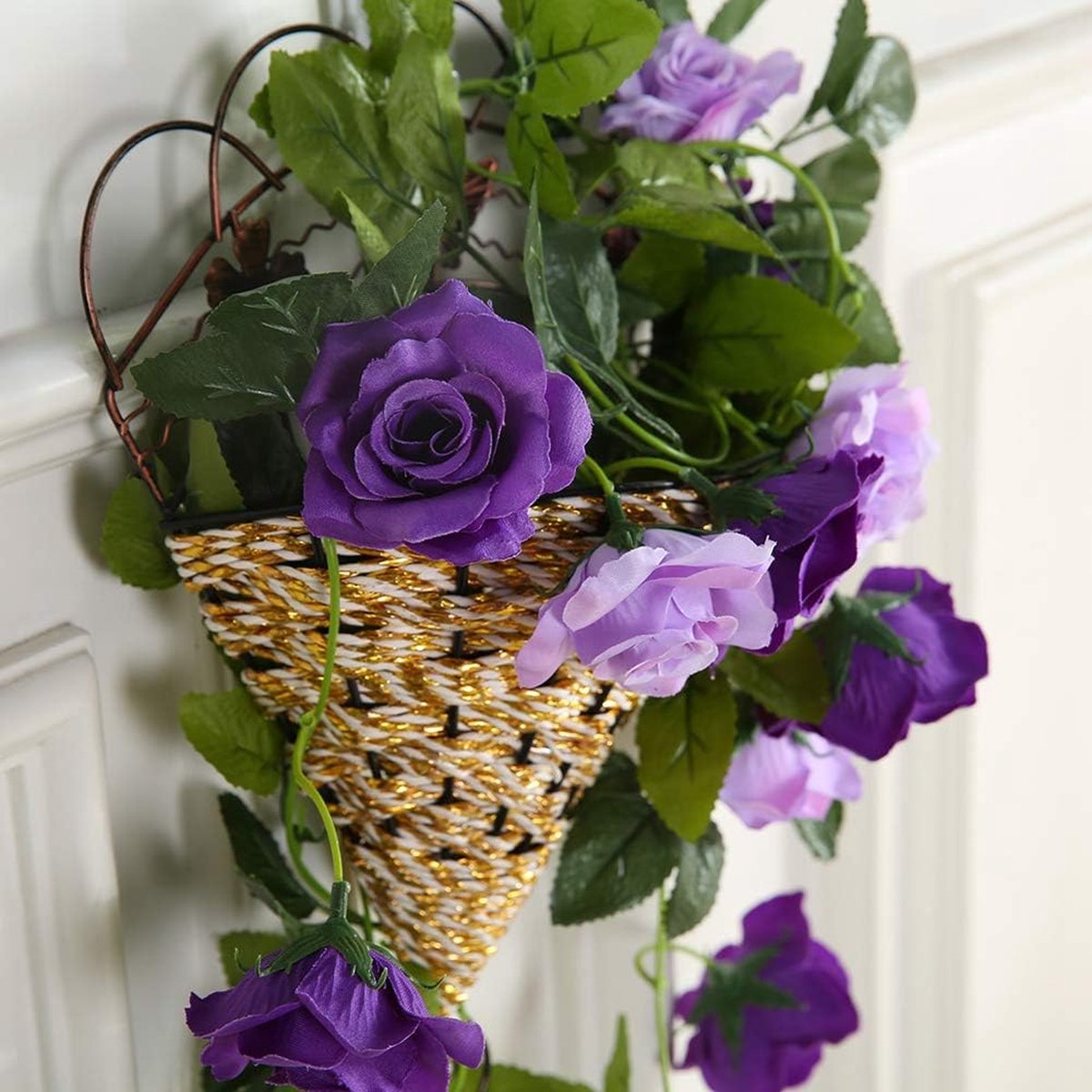 Guirlande De Roses Artificielles Double Couleur - 2 X 2,5 Mètres - Pour Décoration Murale, Mariage, Intérieur/extérieur
