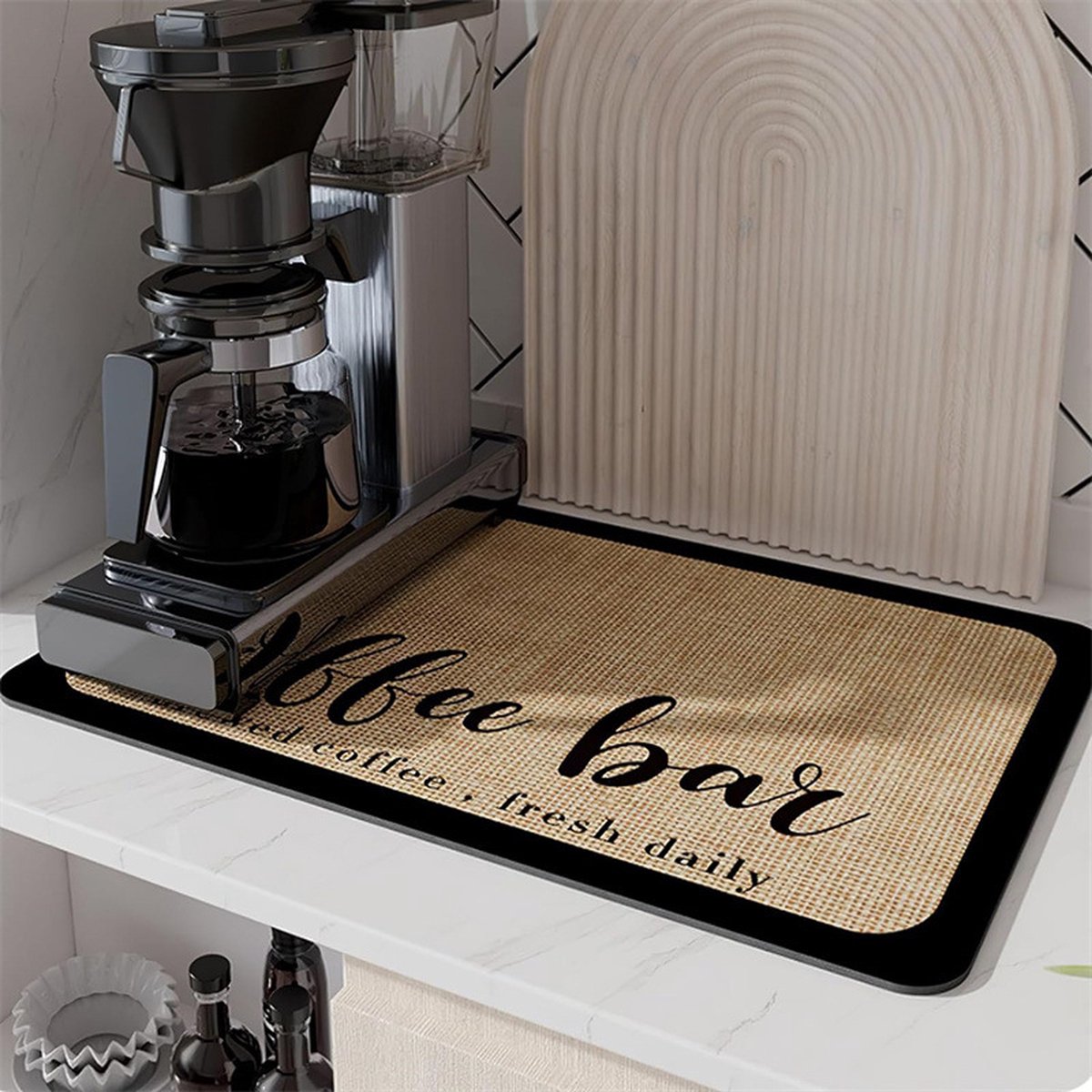 Goedkoopste Keuken superabsorberend vloerkussen sneldrogend anti-overloop kussen antislip servies vloerkussen diatomeeën modder aanrechtkussen geschikt voor keukenbar - khaki-50 80cm - 50 80cm