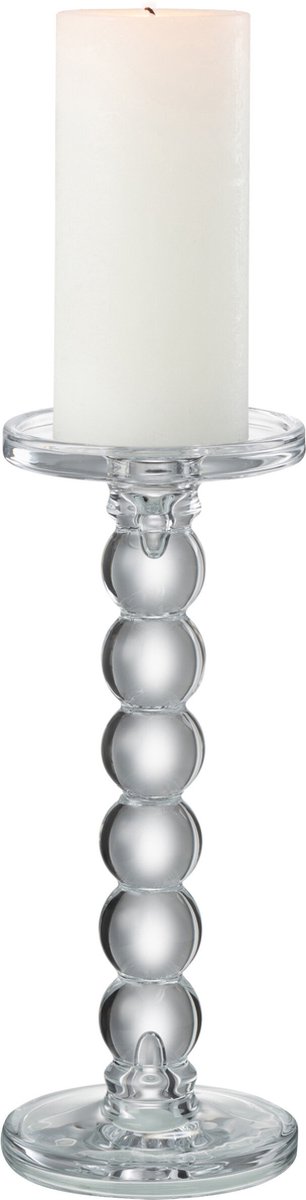 J-Line kaarshouder Druppels - glas - transparant - large