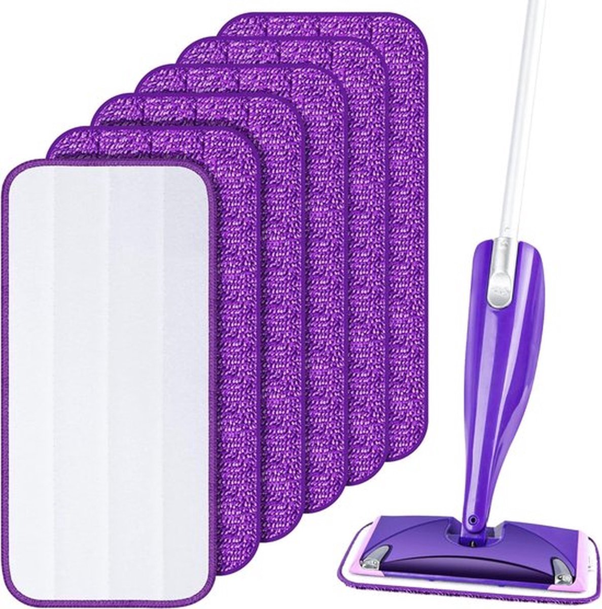 Nifkos Mop microvezel-reinigingspads 6 herbruikbare dweilpads geschikt voor Swiffer WetJet reinigingspads geschikt voor hardhout laminaat en tegels (30 x 14 cm)