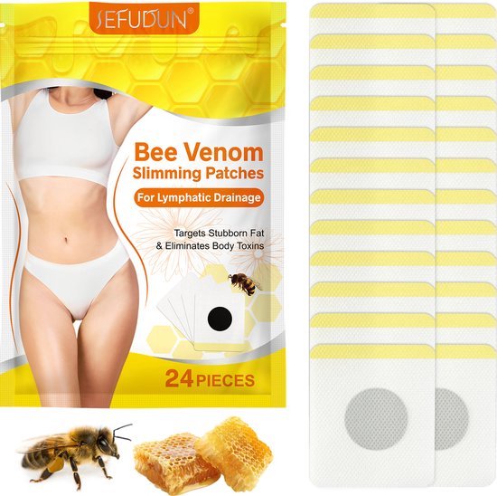 Foto: Bijengif afslankpleisters 24 stuks detox thee bee venom slimming patch afval pleister buik afslanken afvallen vetverbrander