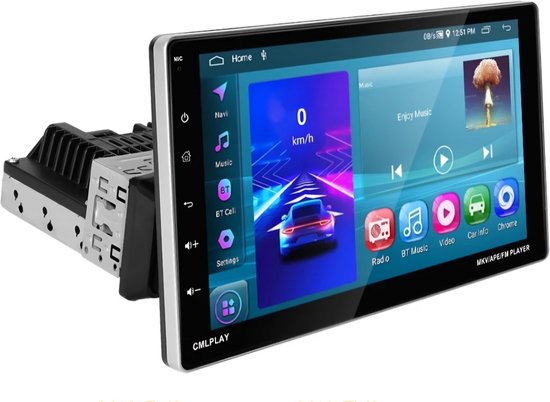 geschikt voor Vw Volkswagen Up / Seat Mii / Scoda Citygo | 2012 - 2019 | 2 GB & 64 GB | Carplay & Android Auto | 1din autoradio | enkeldin radio scherm | Met iso stekker | Universele 1 enkel din 9" scherm | Bluetooth, Wifi | 2012- 2016 2017 2018 2019