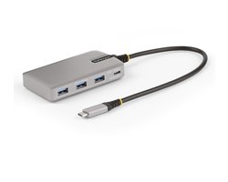 StarTech.com 4-Port USB-C Hub met USB-C DP Alt Mode Video Output 4K 60Hz, 3x USB-A, 1x USB Type-C, 100W Power Delivery Pass-Through, USB 3.2 10Gbps, 30cm Kabel, Compacte USB Hub
