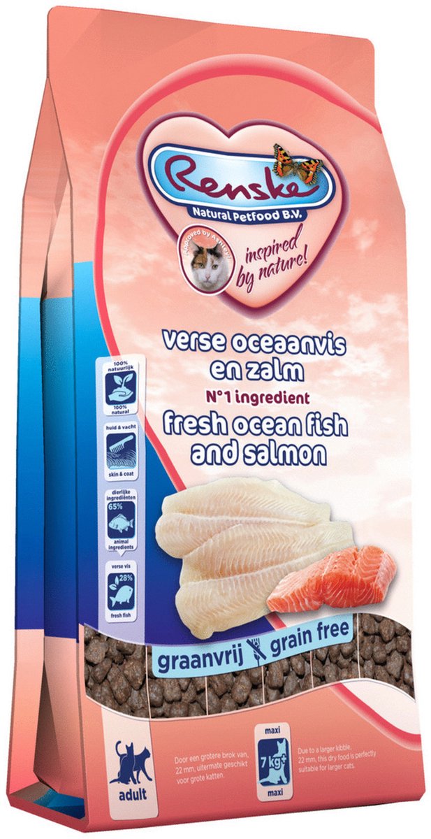 Renske Maxi Graanvrij Super Premium vers bereid oceaanvis en zalm kattenvoer 6 kg